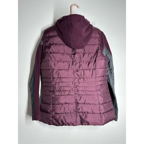 Bonita Women’s 2 in 1 Puffer Vest Fleece Full Zip Jacket Purple Size 38EU / M US - Picture 3 of 12
